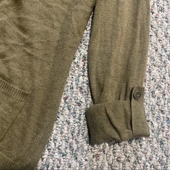 Olive green button front cardigan - Picture 4 of 6